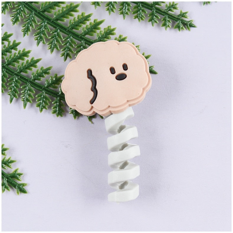 Cartoon Cable Protector For iPhones Android Type-c Winder USB Charging Cord Organizer Headphone Earphone Data Line Protect Wire protector DailyAlertDeals xiaomianyang