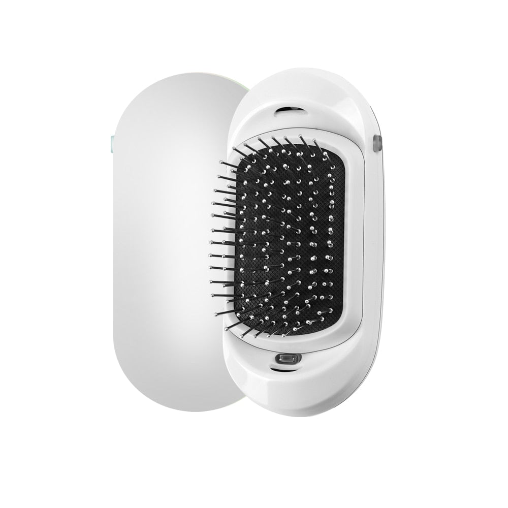 Portable Ionic Hairbrush Electric Negative Ions Hair Comb Anti Static MassageComb US Fast Shipping Styling Tool for Dropshipping portable brush hair DailyAlertDeals China Sliver vibration