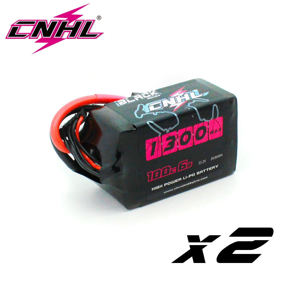 2PCS CNHL Lipo Battery 4S 6S 14.8V 22.2V 1100mAh 1200mah 1300mah 1500mah 100C With XT60 For RC FPV Quadcopter Drone Airplane 2PCS CNHL Lipo Battery DailyAlertDeals 6S 1300mah 100C 2pcs United States
