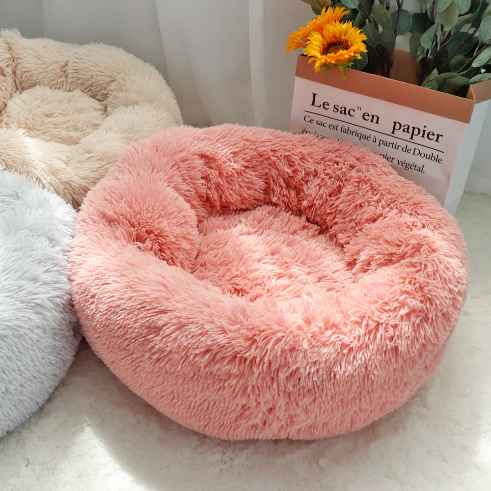 Pet Dog Bed Warm Fleece Round Dog Kennel House Long Plush Winter Pets Dog Beds For Medium Large Dogs Cats Soft Sofa Cushion Mats 0 DailyAlertDeals