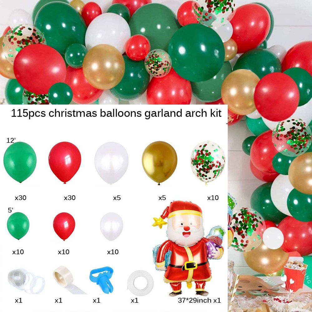 Christmas Balloon Arch Green Gold Red Box Candy Balloons Garland Cone Explosion Star Foil Balloons Christmas Decoration Party Christmas Balloons DailyAlertDeals C 115pcs christmas Other