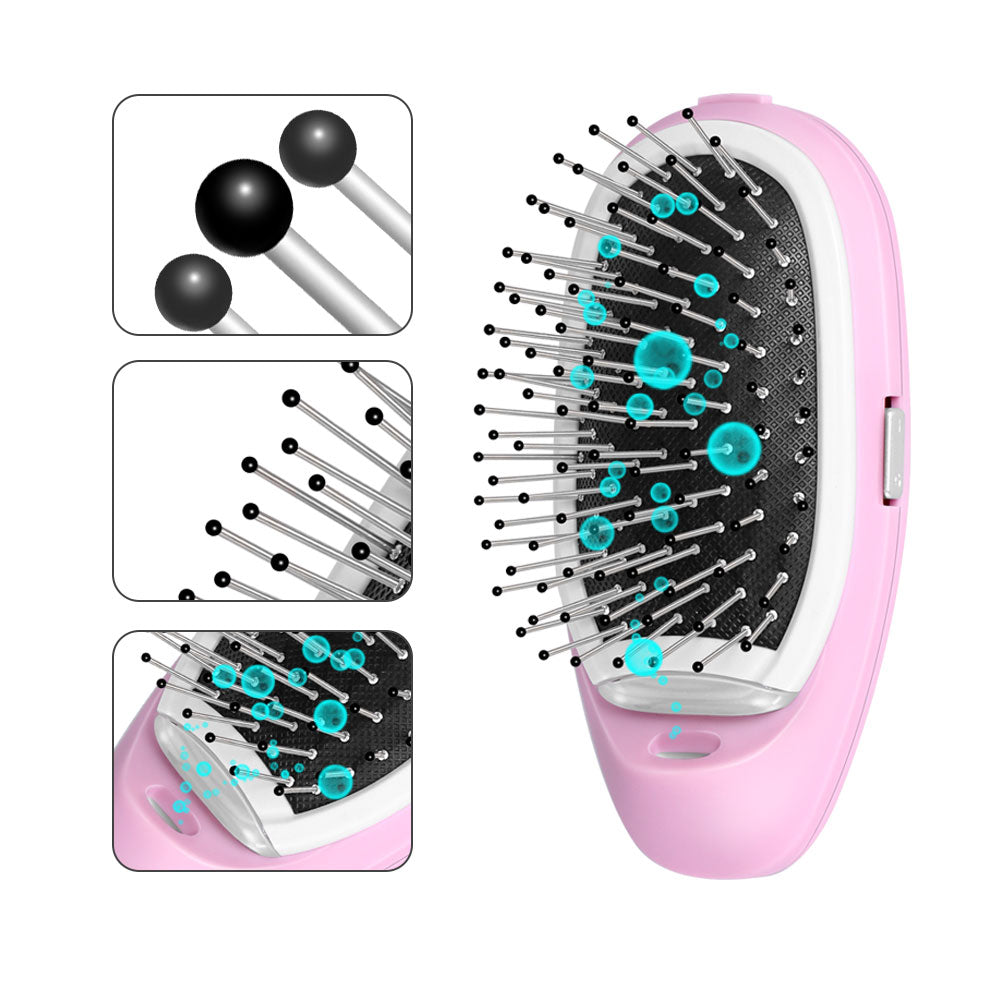 Portable Ionic Hairbrush Electric Negative Ions Hair Comb Anti Static MassageComb US Fast Shipping Styling Tool for Dropshipping portable brush hair DailyAlertDeals