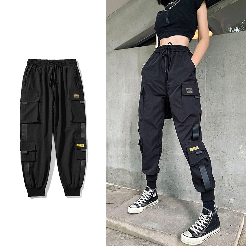 Streetwear Black Pants Women Korean Style Elastic Waist Sweatpants Baggy Pants Summer Autumn Hip Hop Harajuku Trousers Women 0 DailyAlertDeals