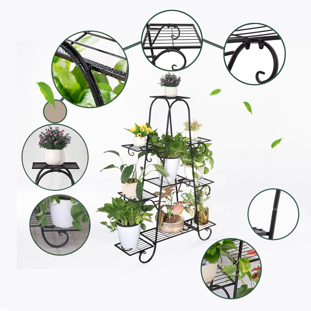 9 Tier Plant Stands Indoor Metal Plant Shelf Stand Outdoor Multilayer Potted Planters Display Rack Patio Garden 9 Tier Plant Stands Indoor Metal Plant Shelf DailyAlertDeals