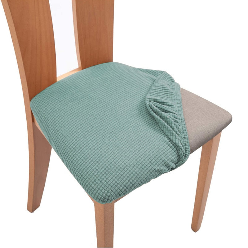 Spandex Jacquard Chair Cushion Cover Dining Room Upholstered Cushion Solid Chair Seat Cover Without Backrest Furniture Protector high chair covers DailyAlertDeals Color-09 1 Piece