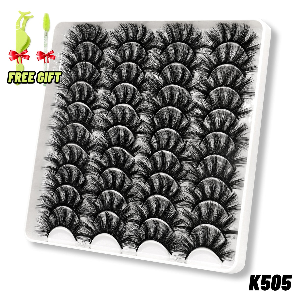 GROINNEYA lashes 5/10/20 pairs 3D Faux Mink Lashes Natural False Eyelashes Dramatic Volume Lashes Eyelash Extension Makeup 0 DailyAlertDeals 20pairs-K505-1 China