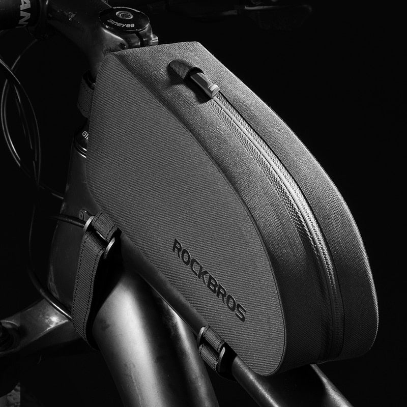 ROCKBROS Bicycle Bag Waterproof Cycling Top Front Tube Frame Bag Large Capacity MTB Road Bicycle Pannier Black Bike Accessories 0 DailyAlertDeals