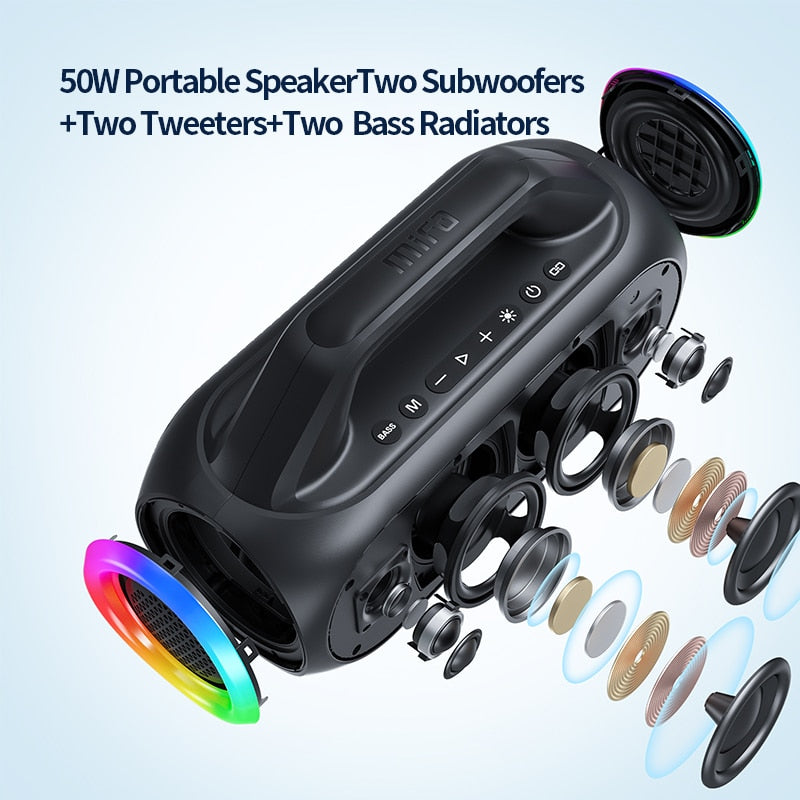 mifa WildBox Bluetooth Speaker 60W Bluetooth 5.3 Wireless Speakers Loud with BassUp Technology IPX7 Waterproof Camping Speaker Loud Wireless Speakers DailyAlertDeals