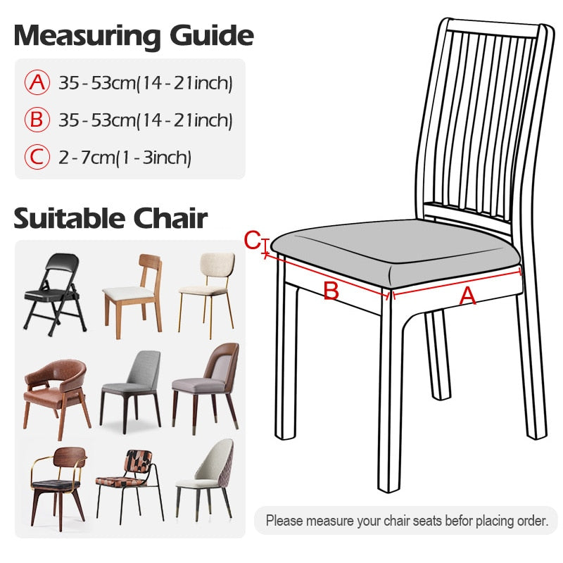 Spandex Jacquard Chair Cushion Cover Dining Room Upholstered Cushion Solid Chair Seat Cover Without Backrest Furniture Protector high chair covers DailyAlertDeals