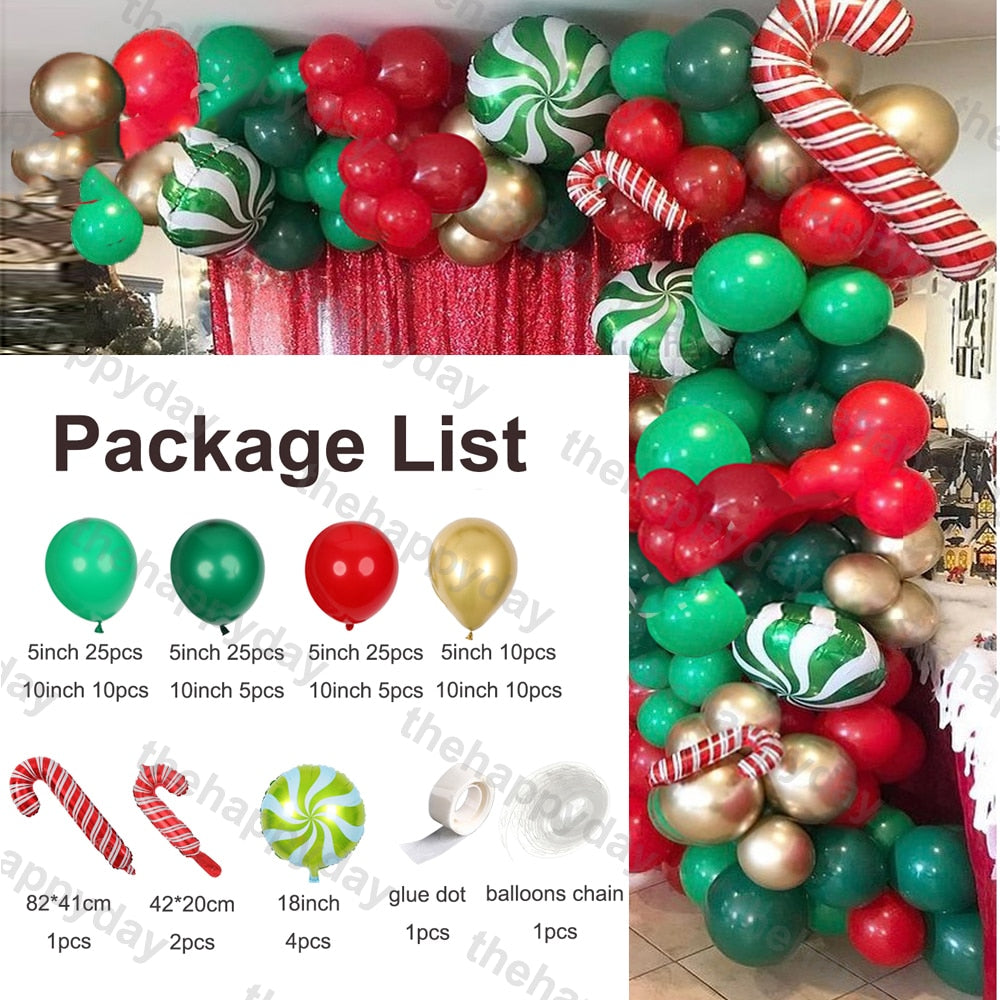 Christmas Balloon Arch Green Gold Red Box Candy Balloons Garland Cone Explosion Star Foil Balloons New Year Christma Party Decor Christmas Balloons DailyAlertDeals T 124pcs Christmas Other