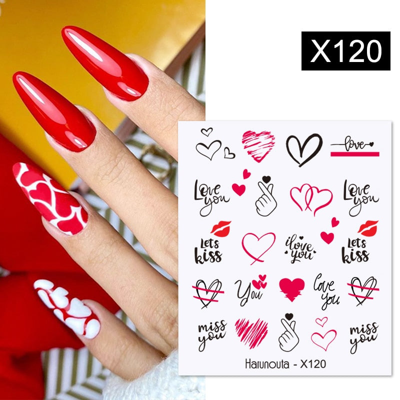 Harunouta Valentine's Day Love Heart Pattern Water Decals Stickers Christmas Snowflakes Design Slider For Nails Art Decoration 0 DailyAlertDeals X120