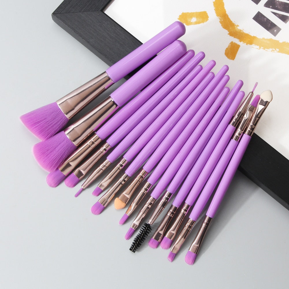 MAANGE 6/15/18/20Pcs Makeup Brushes Tool Set Cosmetic Powder Eye Shadow Foundation Blush Blending Beauty Make Up Brush Maquiagem DailyAlertDeals 15pcs-Z China