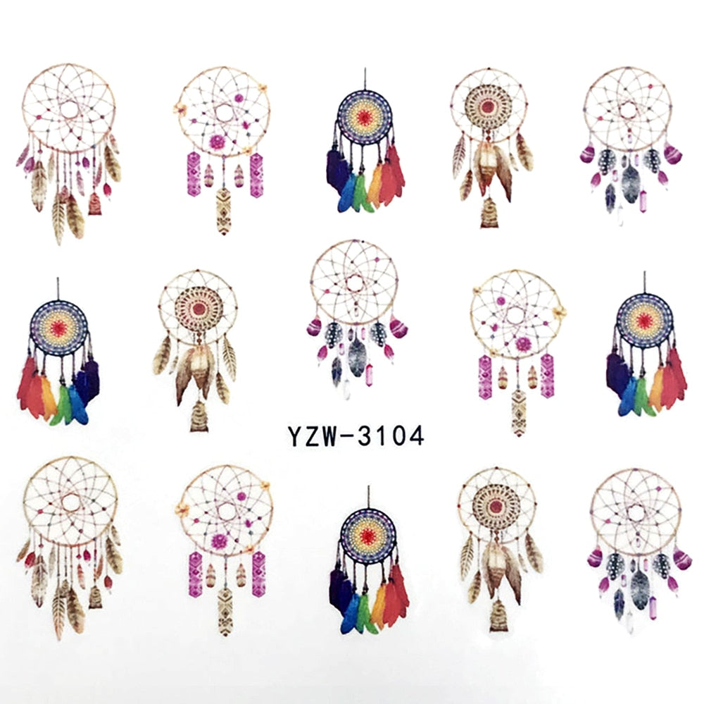 Nail Sticker Wolf Stickers Sliders For Nails Summer Full Nail Design Decorations Water Decals Animal Transfer Children's Slider nail art DailyAlertDeals YZW-3104