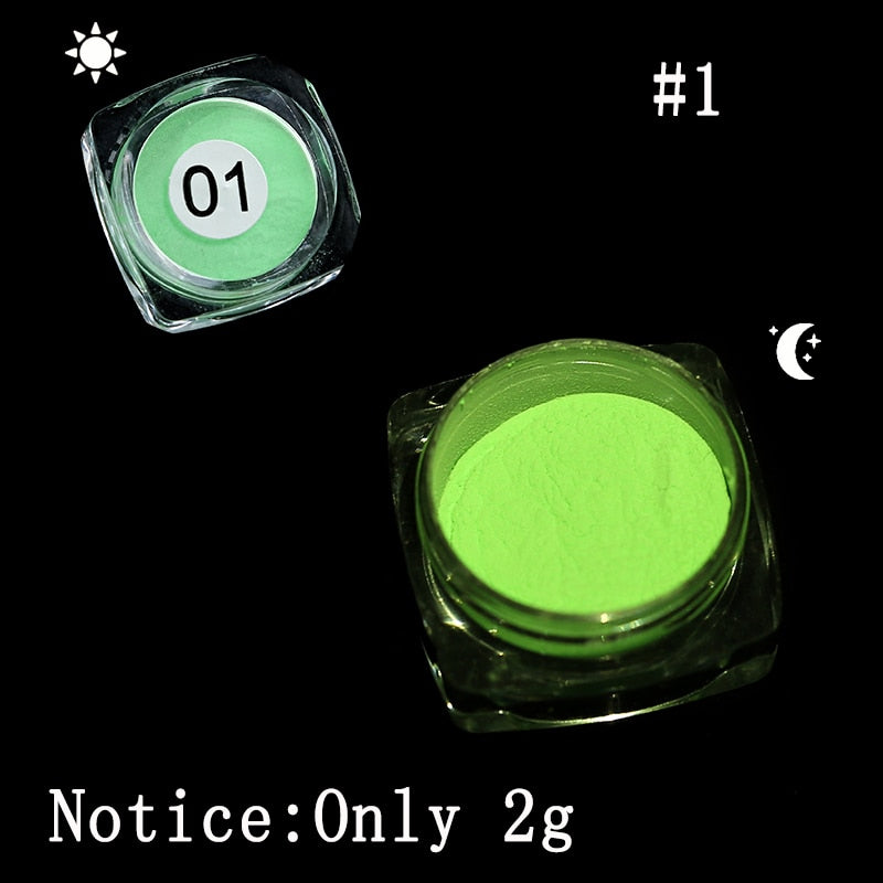 1 Box Neon Phosphor Powder Nail Glitter Powder 10 Colors Dust Luminous Pigment Fluorescent Powder Nail Glitters Glow in the Dark 0 DailyAlertDeals 1