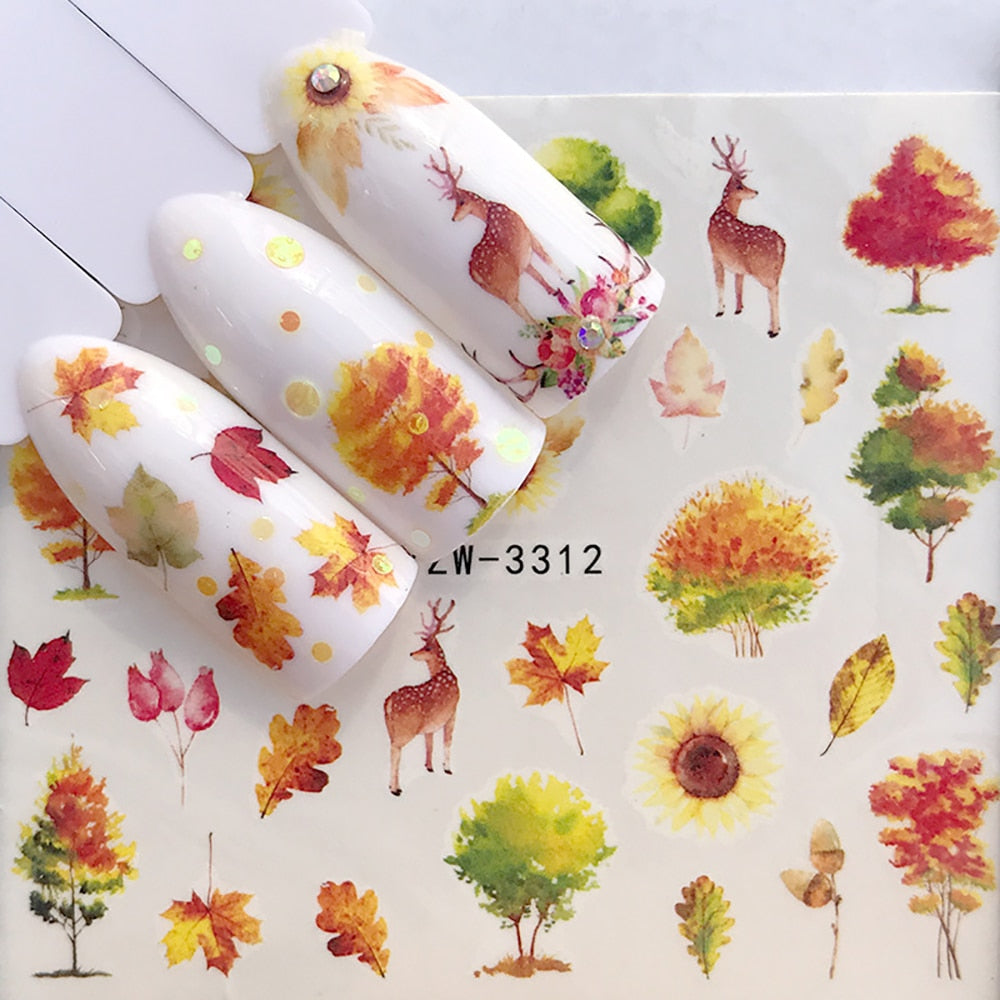 Nail Sticker Wolf Stickers Sliders For Nails Summer Full Nail Design Decorations Water Decals Animal Transfer Children's Slider nail art DailyAlertDeals YZW-3312