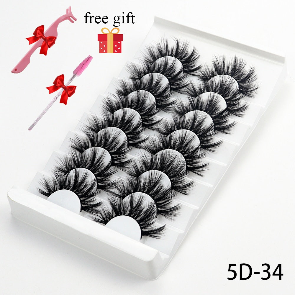 5/8 Pairs 20mm Mink Lashes 3D Natural False Eyelashes Fluffy Faux Mink Eyelashes Wispies Long Extension Eyelashes Pack Maquiagem  DailyAlertDeals 5D34 China