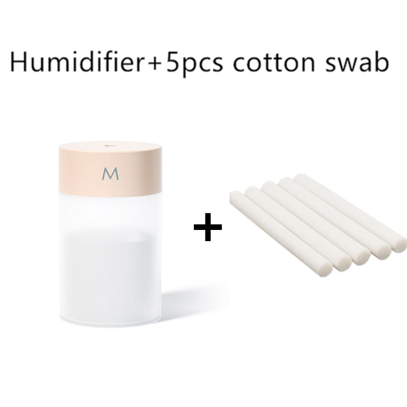 260ML Air Humidifier Ultrasonic Mini Aromatherapy Diffuser Portable Sprayer USB Essential Oil Atomizer LED Lamp for Home Car 0 DailyAlertDeals Pink and 5 filters