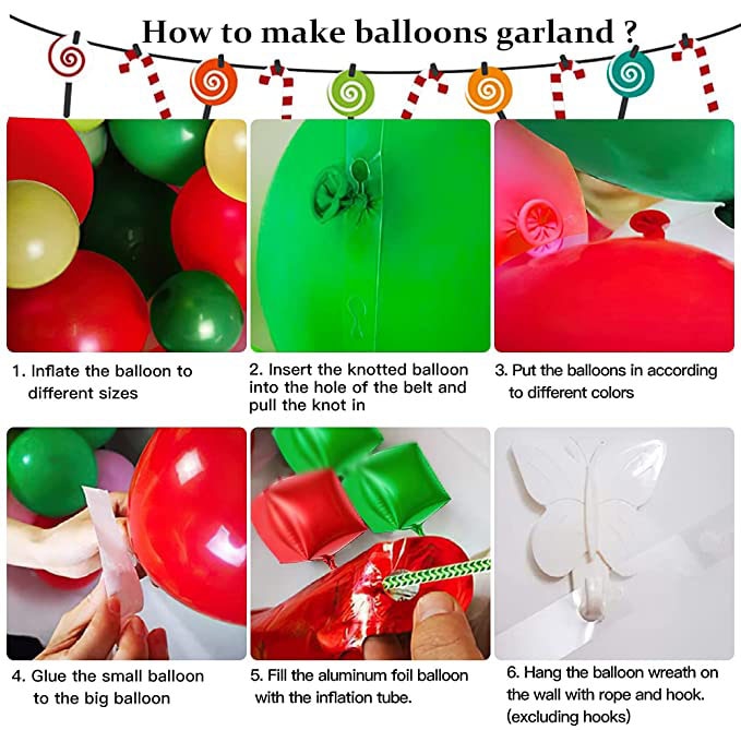 Christmas Balloon Arch Green Gold Red Box Candy Balloons Garland Cone Explosion Star Foil Balloons Christmas Decoration Party Christmas Balloons DailyAlertDeals