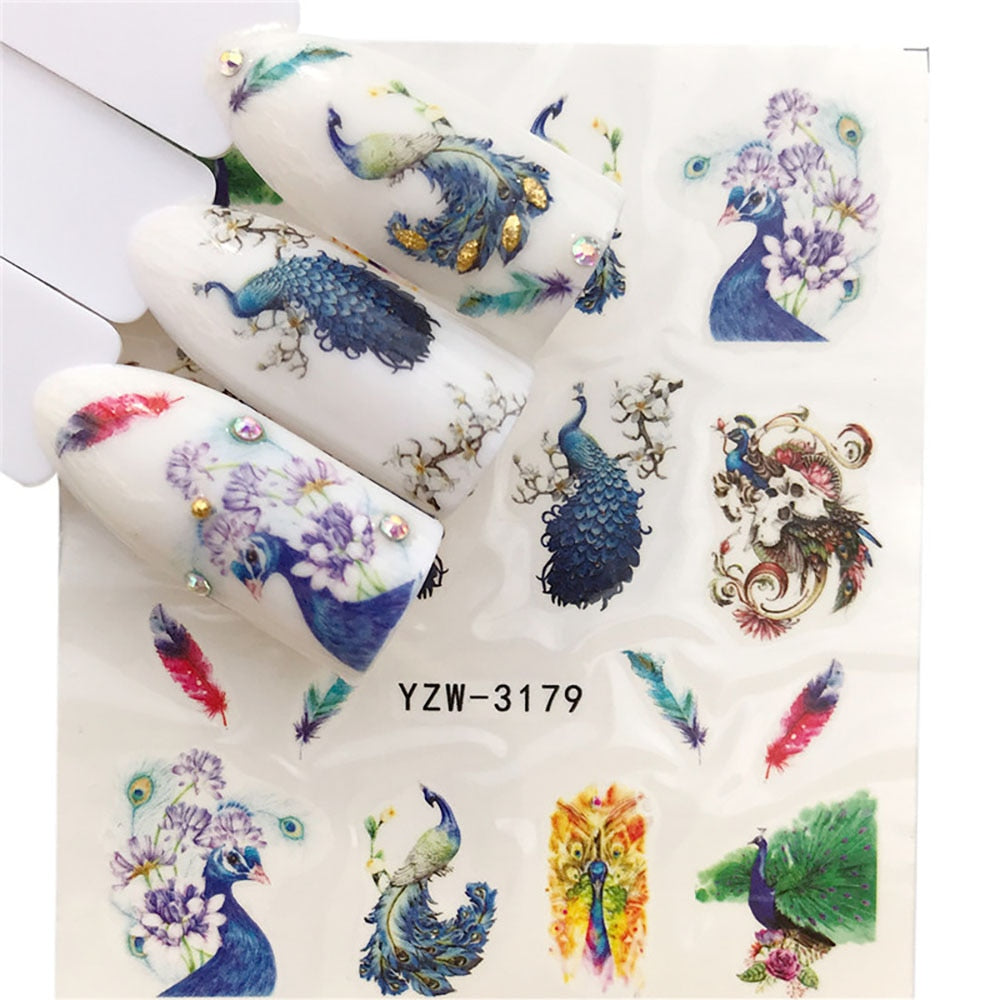 Nail Sticker Wolf Stickers Sliders For Nails Summer Full Nail Design Decorations Water Decals Animal Transfer Children's Slider nail art DailyAlertDeals YZW-3179