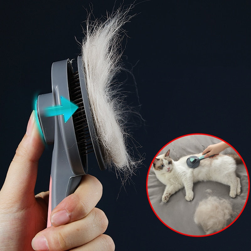 Kimpets Cat Comb Dog Hair Remover Brush Pet Grooming Slicker Needle Comb Removes Tangled Self Cleaning Pet Supplies Accessories 0 DailyAlertDeals
