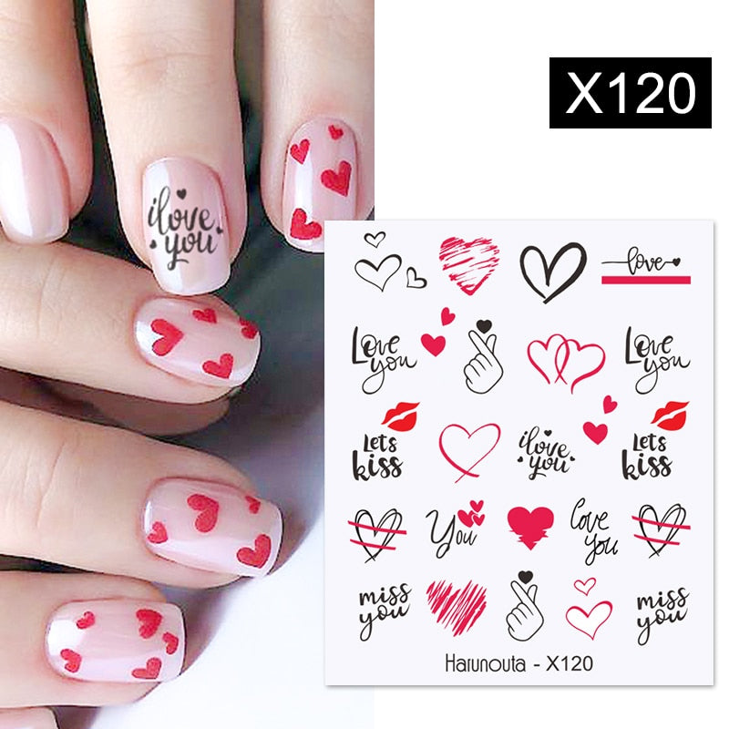 Harunouta Black Lines Flower Leaf Water Decals Stickers Spring Simple Green Theme Face Marble Pattern Slider For Nails Art Decor 0 DailyAlertDeals X120