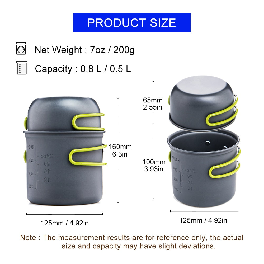 Widesea Ultralight Camping Cooking Utensils Outdoor Tableware Pot Set Hiking Picnic Travel Tourist Dishes Supplies Equipment Camping Cooking Utensils DailyAlertDeals