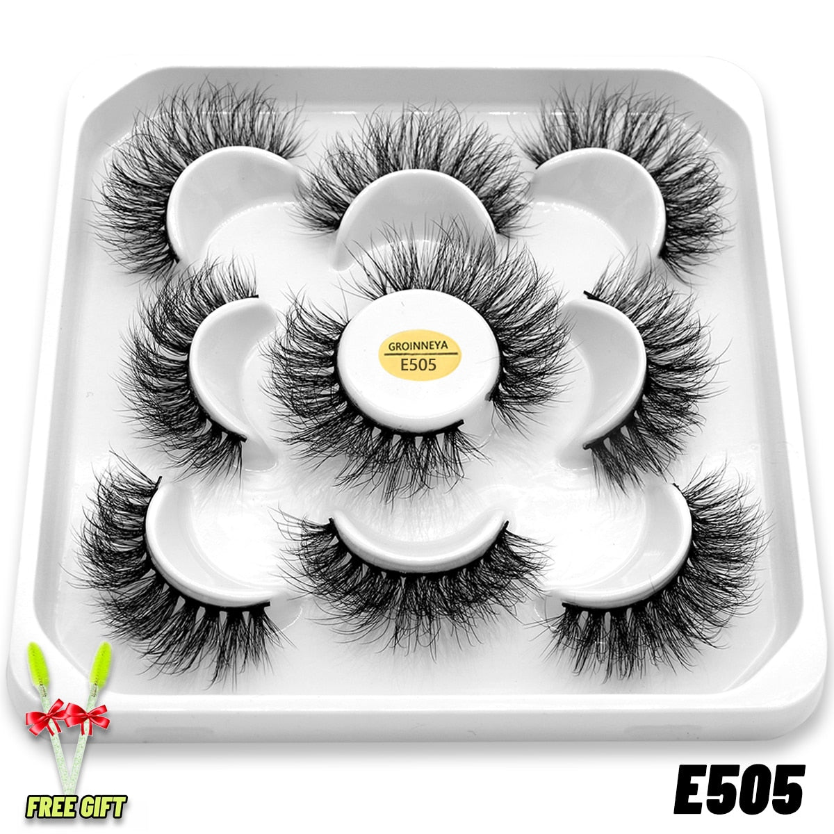 GROINNEYA lashes 5/10/20 pairs 3D Faux Mink Lashes Natural False Eyelashes Dramatic Volume Lashes Eyelash Extension Makeup 0 DailyAlertDeals 5pairs-E505-1 China