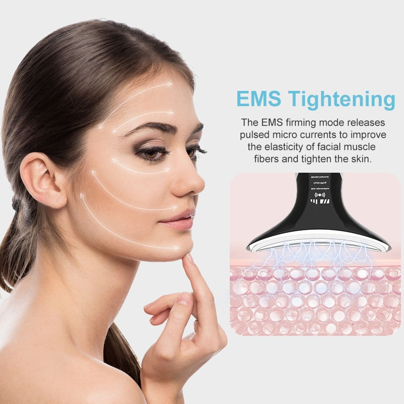 Neck Anti Wrinkle Face Lifting Beauty Device LED Photon Therapy Skin Care EMS Tighten Massager Reduce Double Chin WrinkleRemoval 0 DailyAlertDeals