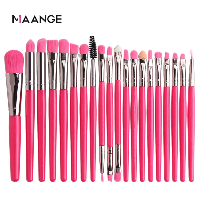 MAANGE 6/15/18/20Pcs Makeup Brushes Tool Set Cosmetic Powder Eye Shadow Foundation Blush Blending Beauty Make Up Brush Maquiagem DailyAlertDeals 20pcs-H China