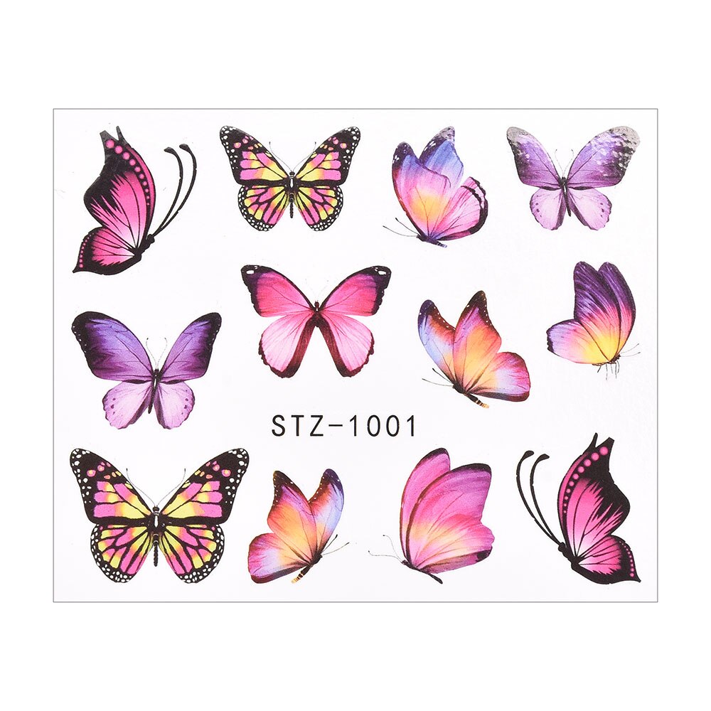 3D Watercolor Butterflies Sliders Nail Art Water Transfer Decal Sticker Blue Valentine's Day Nail Decoration Tattoo Manicure 0 DailyAlertDeals TA625