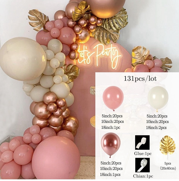 Pink Balloon Garland Arch Kit Birthday Party Decorations Kids Birthday Foil White Gold Balloon Wedding Decor Baby Shower Globos Balloons Set for Birthday Parties DailyAlertDeals 11 AS SHOWN 
