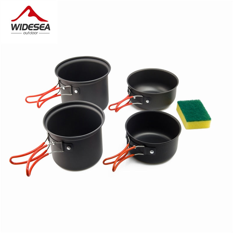 Widesea Ultralight Camping Cooking Utensils Outdoor Tableware Pot Set Hiking Picnic Travel Tourist Dishes Supplies Equipment Camping Cooking Utensils DailyAlertDeals pot set China