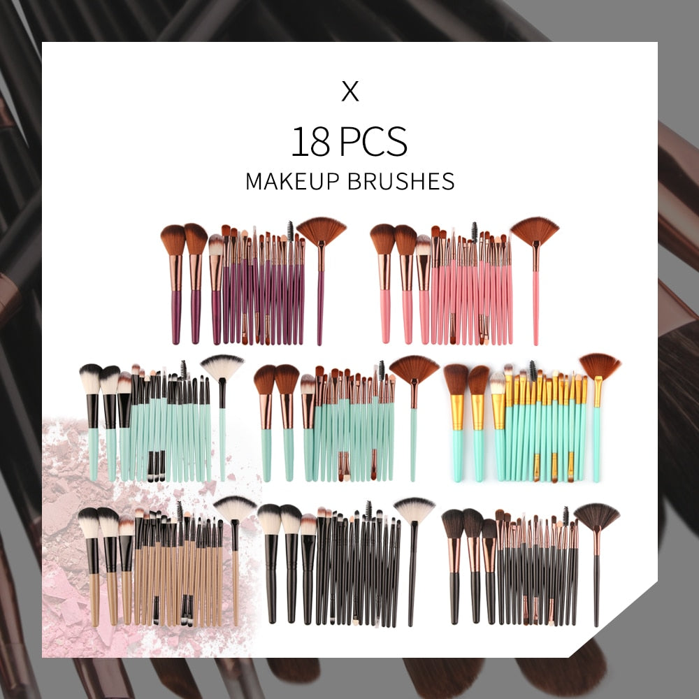 MAANGE 6/15/18/20Pcs Makeup Brushes Tool Set Cosmetic Powder Eye Shadow Foundation Blush Blending Beauty Make Up Brush Maquiagem DailyAlertDeals