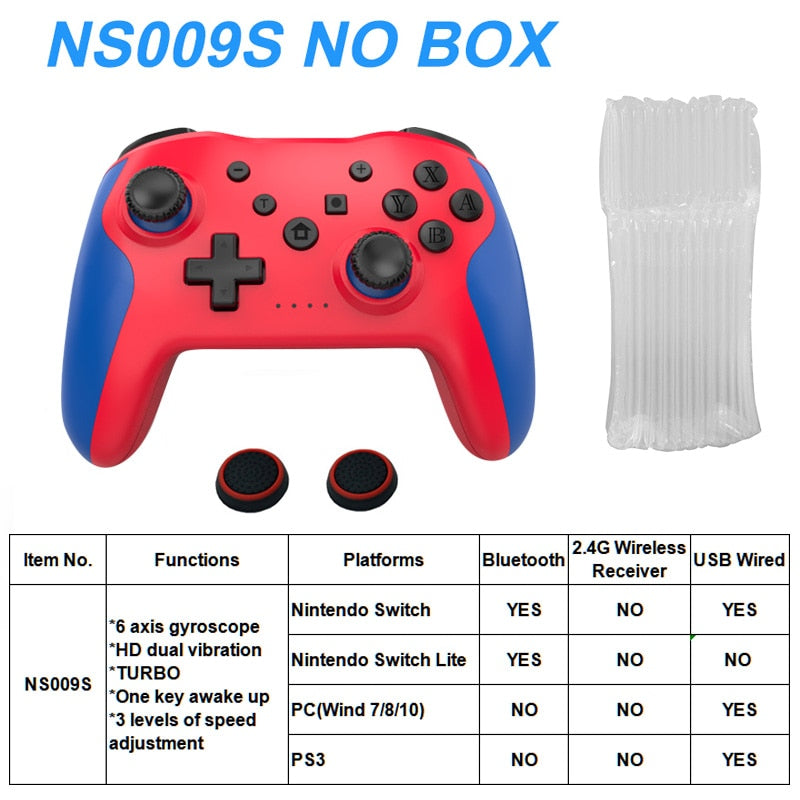 Original Wireless Controller Bluetooth For Nintendo Switch Pro PC PS3 Joystick Gamepad NFC Professional Lag-Free Gamepad BT Wireless Game Controller for Switch Pro DailyAlertDeals red blue blue China 1 PCS