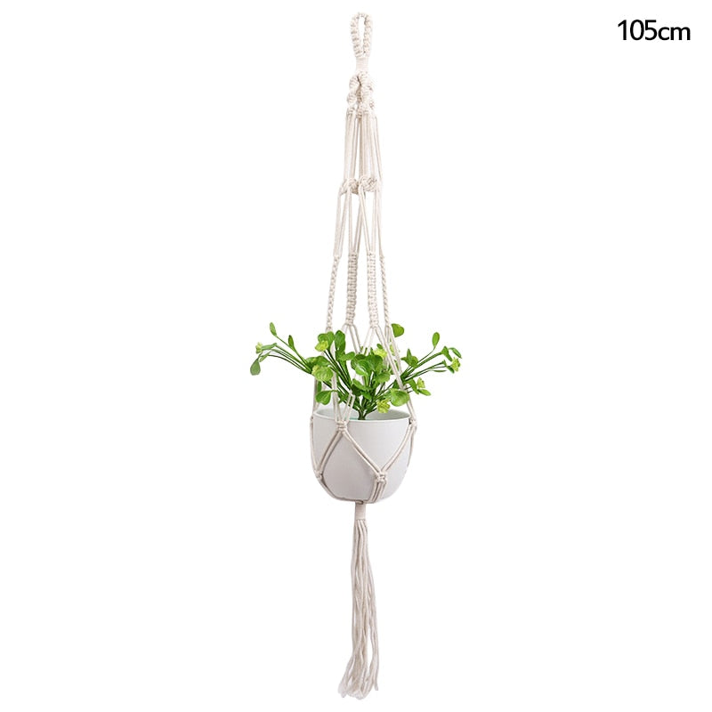 Macrame Handmade Plant Hanger Baskets Flower Pots Holder Balcony Hanging Decoration Knotted Lifting Rope Home Garden Supplies 0 DailyAlertDeals L