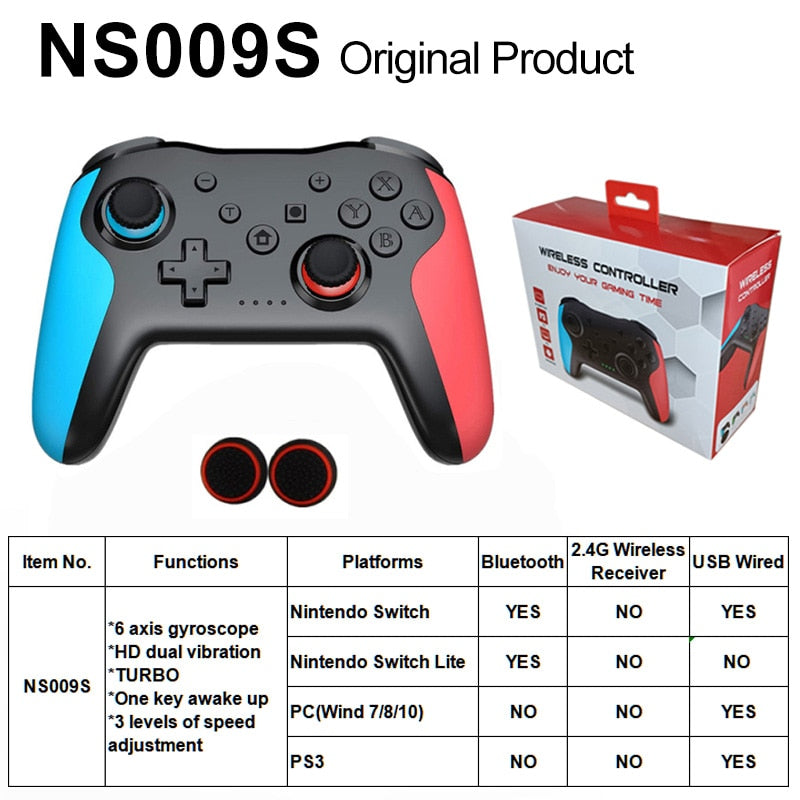 Original Wireless Controller Bluetooth For Nintendo Switch Pro PC PS3 Joystick Gamepad NFC Professional Lag-Free Gamepad BT Wireless Game Controller for Switch Pro DailyAlertDeals black blue red BOX China 1 PCS