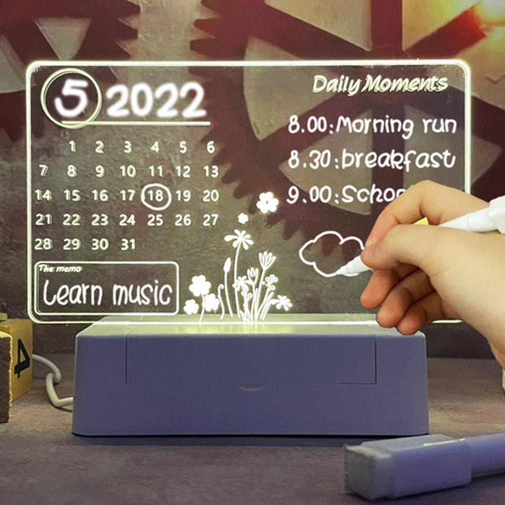 Note Board Creative Led Night Light USB Message Board Holiday Light With Pen Gift For Children Girlfriend Decoration Night Lamp DIY Note Board Creative LED Night Light DailyAlertDeals