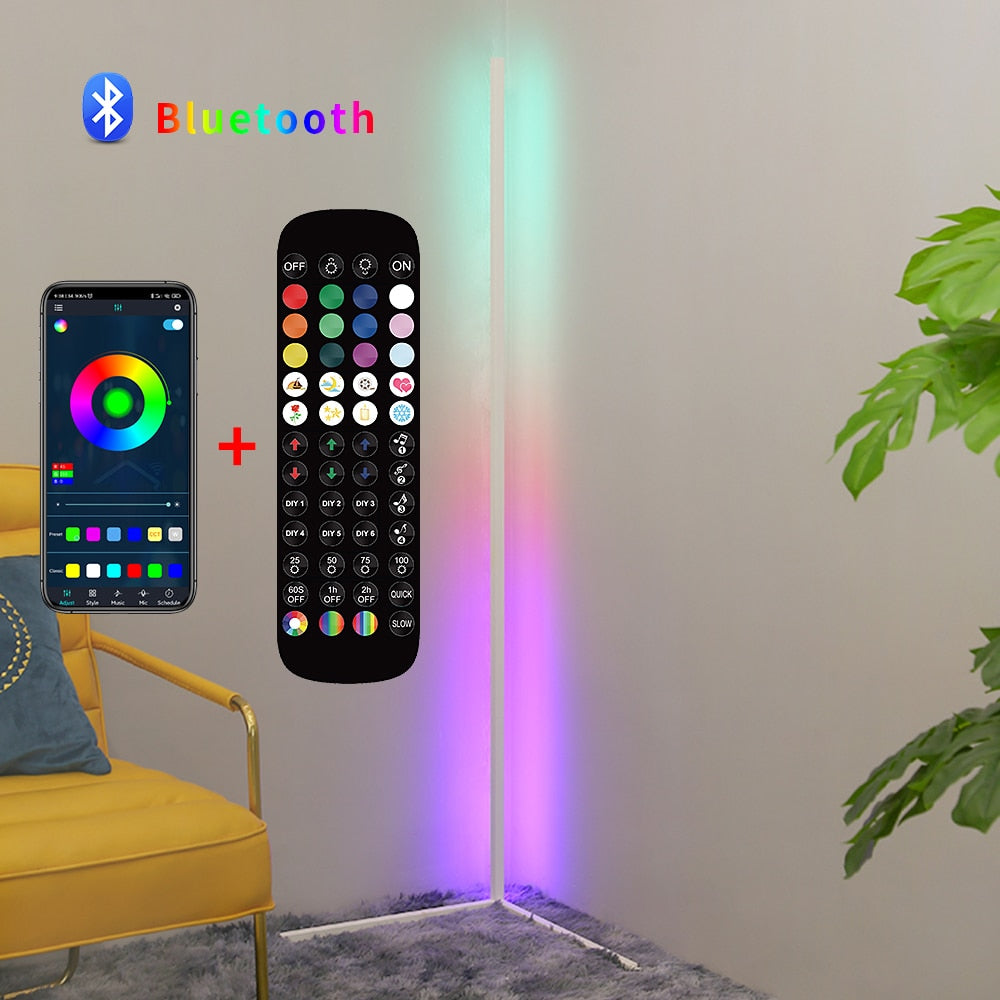 Modern Led Floor Lamp RGB Nordic Floor Lamps Living Room Indoor RGB Atmosphere Floor Light Standing Lamps for Bedroom Decoration 0 DailyAlertDeals White-Bluetooth RGBW EU Plug