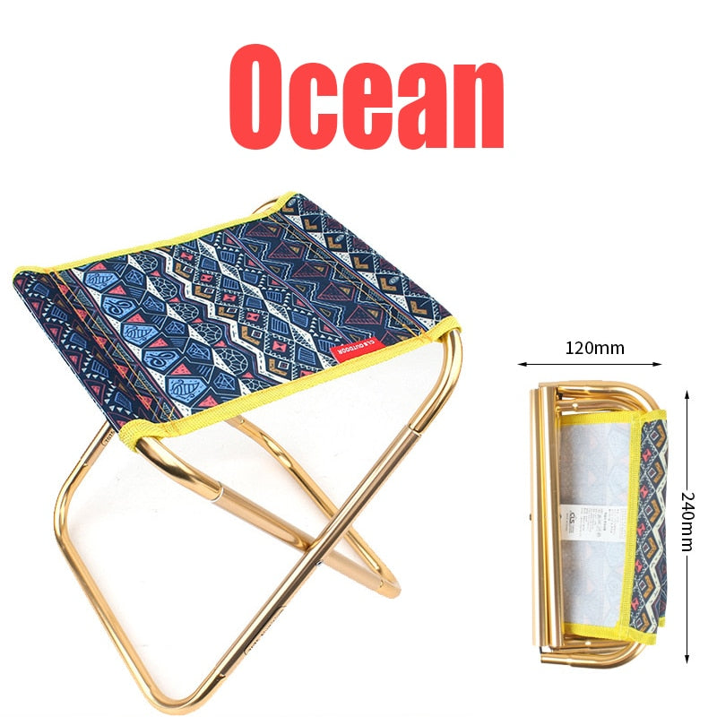 Light Portable High Durable Outdoor Folding chair With Bag Outdoor Folding Fold Aluminum Chair Stool Seat Fishing Camping Folding Chairs & Stools DailyAlertDeals Ocean