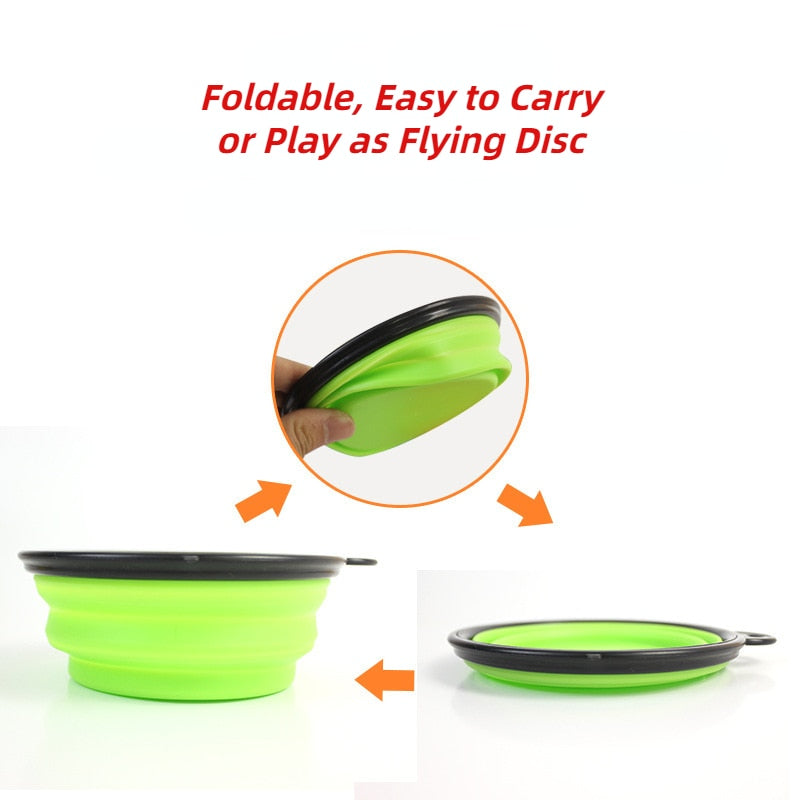 1000ml Large Collapsible Dog Pet Folding Silicone Bowl Outdoor Travel Portable Puppy Food Container Feeder Dish Bowl Pet Bowls, Feeders & Waterers DailyAlertDeals