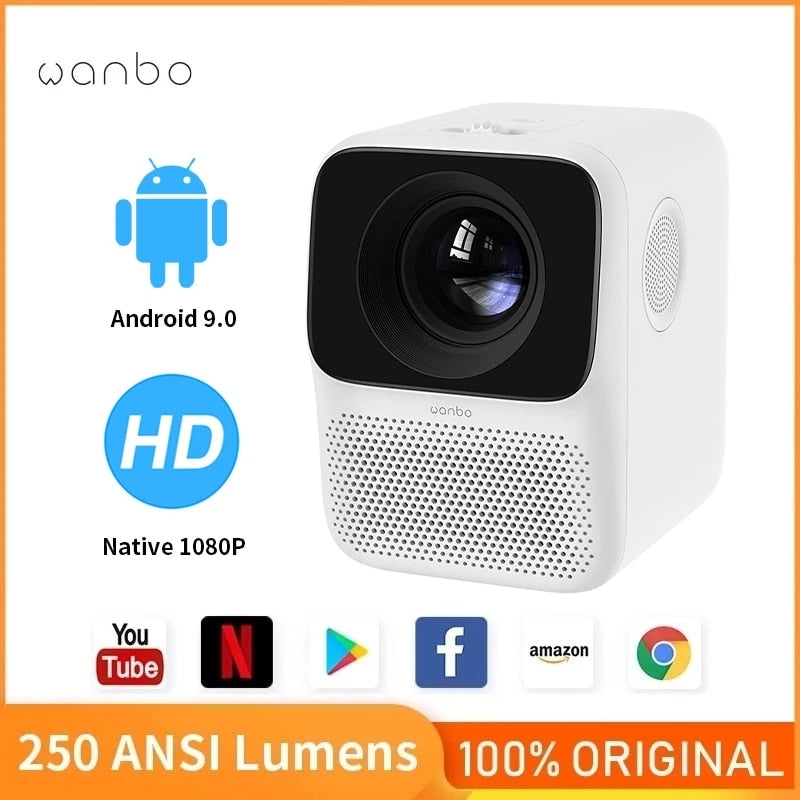 Global Version Wanbo T2 MAX Projector 1080P Mini LED Portable WIFI Full HD Projector 4K 1920*1080P Keystone Correction For Home Digital Projector DailyAlertDeals