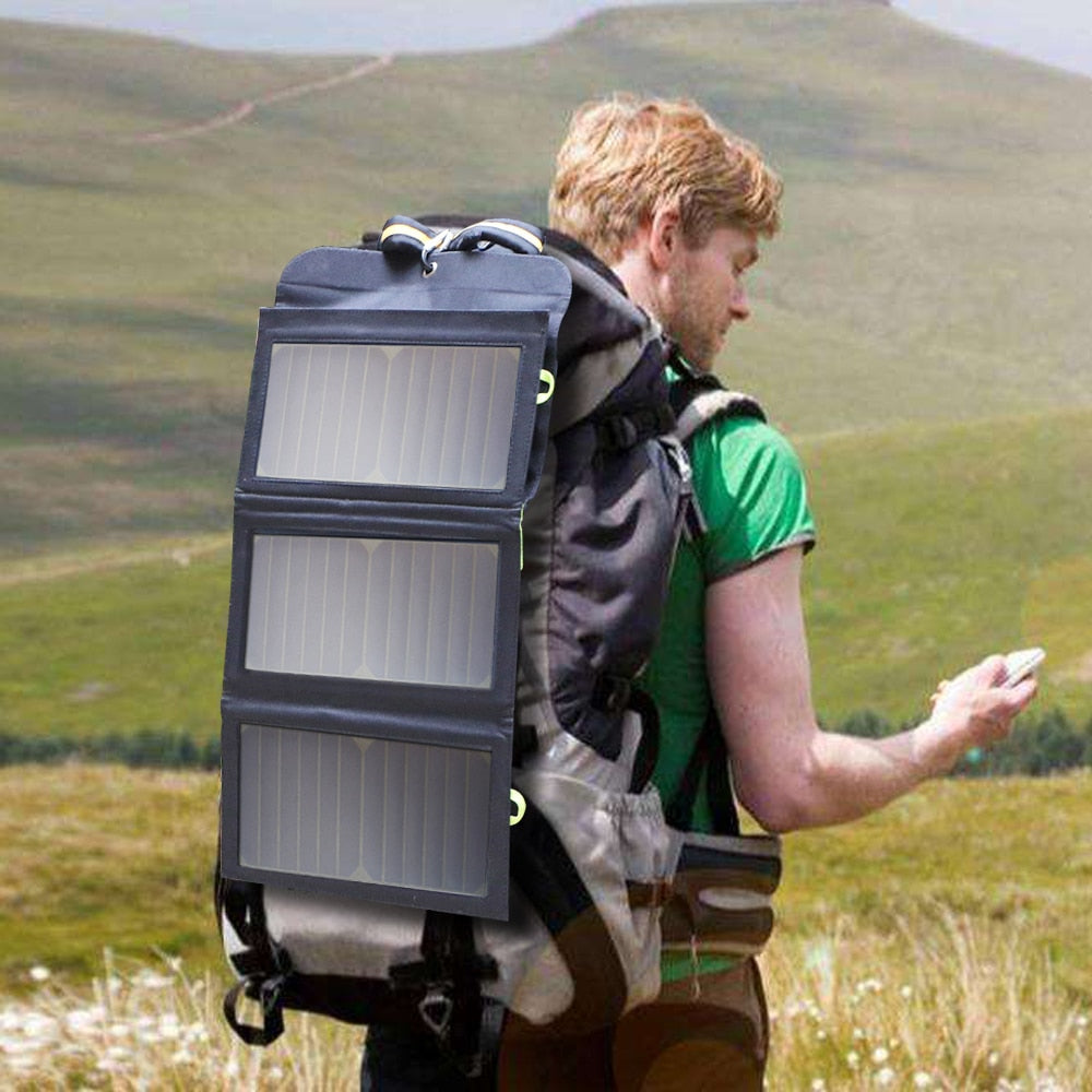 Portable Solar Charger Waterproof Solar Battery for Mobile Phone Outdoor Solar Panel 5V 21W Built-in 10000mAh Battery solar panel charger for phone DailyAlertDeals