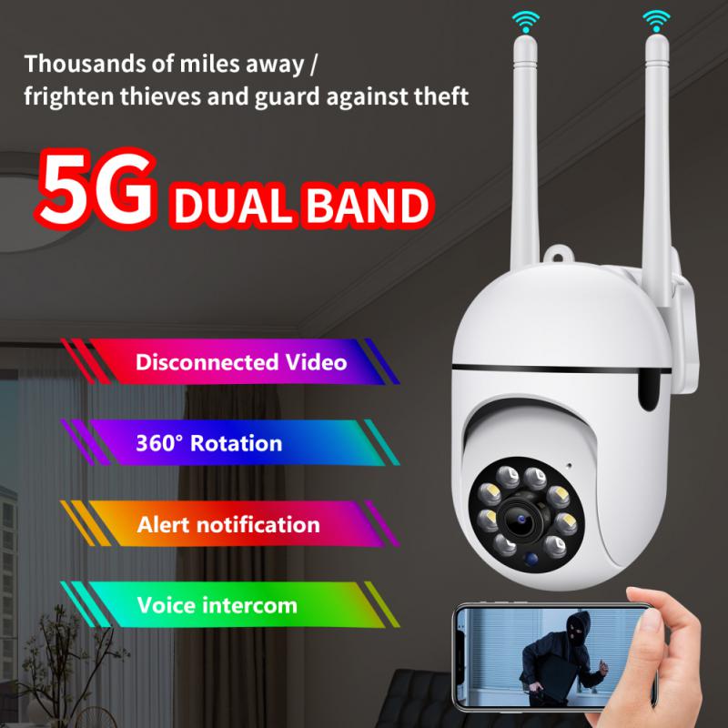 2.4+5G WiFi IP Camera 4X Zoom Outdoor Surveillance Camera Color Night Vision Ai Human Detection Security CCTV Mini Camera New 0 DailyAlertDeals