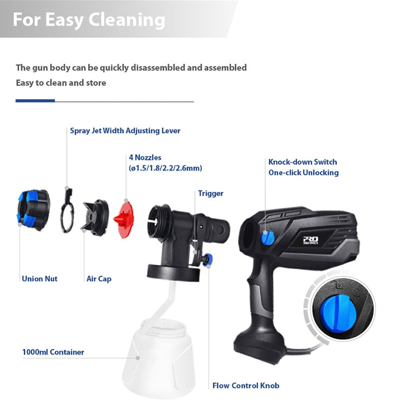 PROSTORMER 600W Electric Spray Gun,1000ml Paint Sprayer Easy Spraying 0 DailyAlertDeals