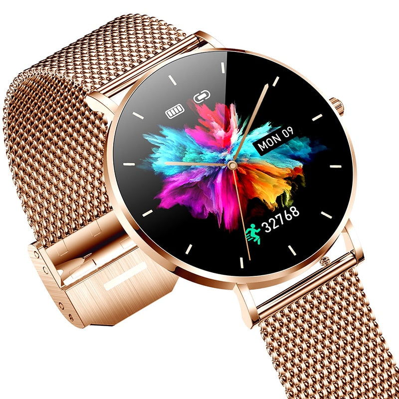 Ultra Thin Smart Watch Women 1.36 AMOLED 360*360 HD Pixel Display Always Show Time Call Reminder Smartwatch Ladies+Box ultra thin smart watch DailyAlertDeals   