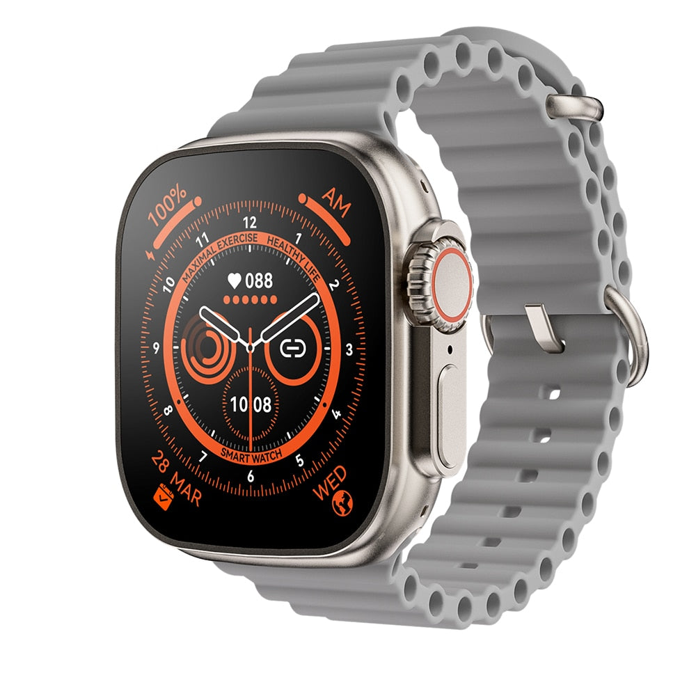 NEW Smart Watch Ultra Series 8 NFC 49MM Smartwatch Men Women Bluetooth Call Waterproof Wireless Charging HD Screen for Apple smart watch DailyAlertDeals WhiteHY