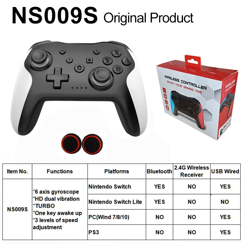 Original Wireless Controller Bluetooth For Nintendo Switch Pro PC PS3 Joystick Gamepad NFC Professional Lag-Free Gamepad BT Wireless Game Controller for Switch Pro DailyAlertDeals black white BOX China 1 PCS