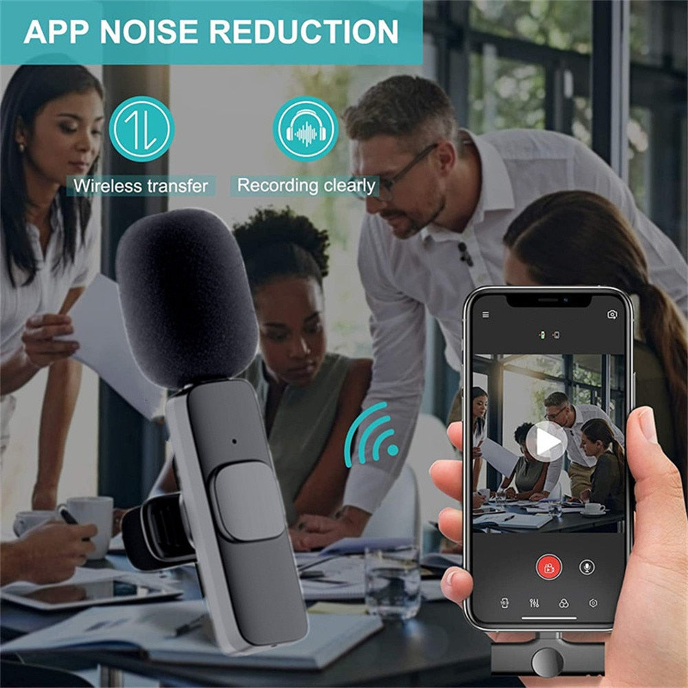 Wireless Lavalier Microphones & Systems Portable Audio Video Recording Mini Mic For iPhone Android Facebook Youtube Live Broadcast Gaming wiresless mircophone DailyAlertDeals