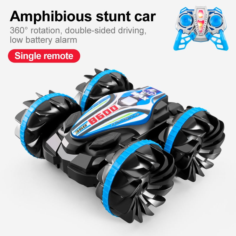 Newest High-tech Remote Control Car 2.4G Amphibious Stunt RC Car Double-sided Tumbling Driving Children Electric Toys for Boy Stunt RC Car Double-sided Tumbling Driving Children Electric Toys for Boy DailyAlertDeals B600 Blue USA