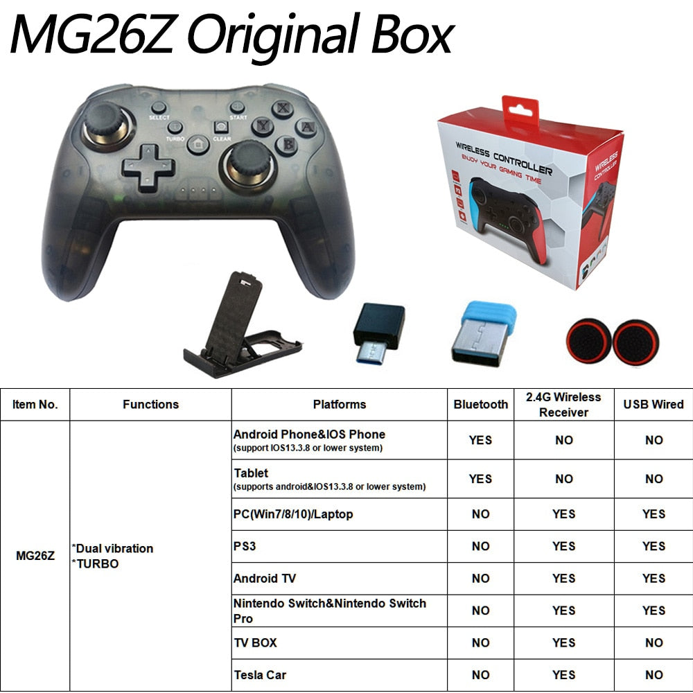 Original Wireless Controller Bluetooth For Nintendo Switch Pro PC PS3 Joystick Gamepad NFC Professional Lag-Free Gamepad BT Wireless Game Controller for Switch Pro DailyAlertDeals MG26Z BOX 1 China 1 PCS